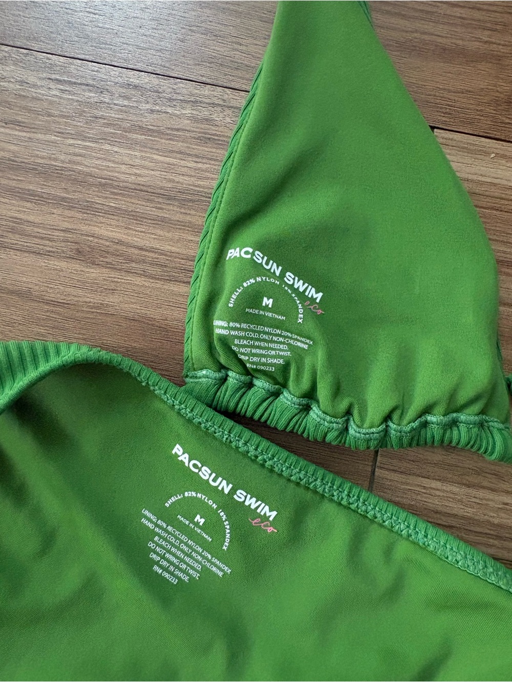 PacSun Green Ribbed Triangle String Bikini - Picture 3 of 3